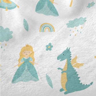 Cute Princess And Dragon Minky