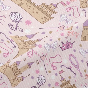 Pink Magic Castle And Items Piqué