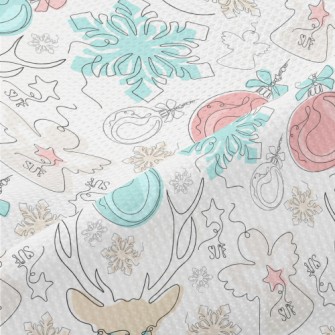 Line Pattern Of Christmas Deco Piqué