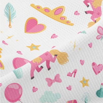 Bright Pink Unicorn Pattern Piqué