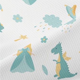 Cute Princess And Dragon Piqué