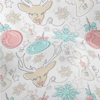 Line Pattern Of Christmas Deco Lightweight Performance Linen