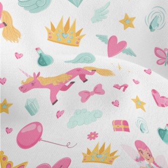 Bright Pink Unicorn Pattern Lightweight Performance Linen