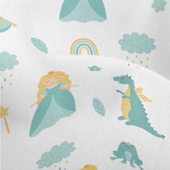 Cute Princess And Dragon Lightweight Performance Linen