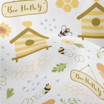 Cute Round Honey Bee Lightweight Performance Linen