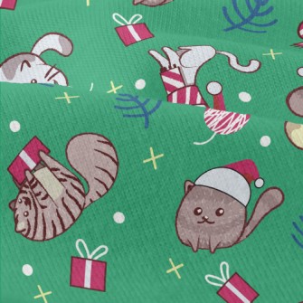 Cat Wearing Santa Hat Modern Jersey