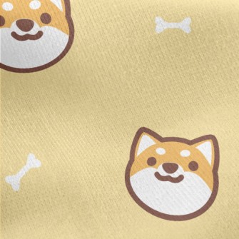 Cute And Lively Shiba Inu Jersey Backed Fleece