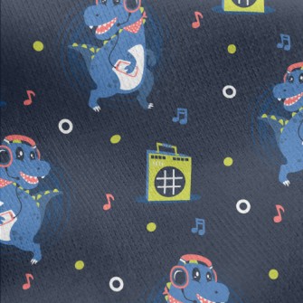 Dinosaur Dancing To Music Jersey Backed Fleece