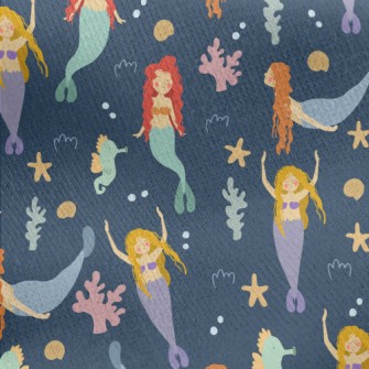 Mermaids In The Sea Jersey Backed Fleece