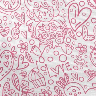 Pink And Complex Angel Lines Pongee