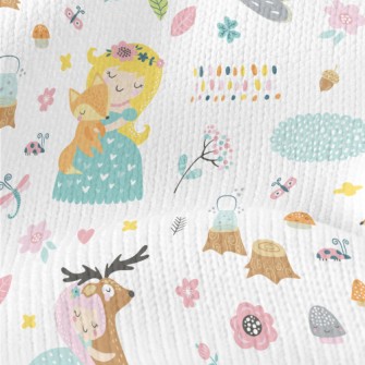 Cute Fairy Tale Princesses Stretch Jersey