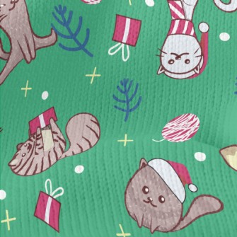 Cat Wearing Santa Hat Stretch Jersey