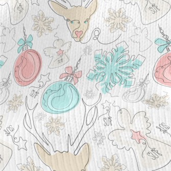 Line Pattern Of Christmas Deco Stretch Jersey