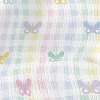 Colorful Butterfly Plaid Stretch Jersey