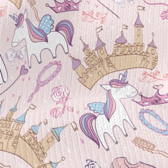 Hand Drawn Cartoon Castle Grap Stretch Jersey