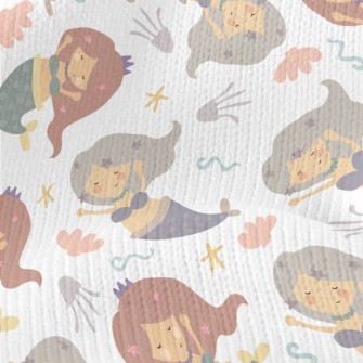 Cute Fairy Tale Mermaid Stretch Jersey