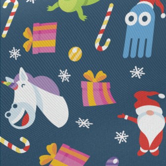 Christmas-themed Graphics Midweight Cotton Poplin