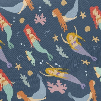 Mermaids In The Sea Midweight Cotton Poplin