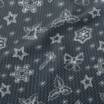 Simple Lines Of Christmas Item Birdseye Piqué