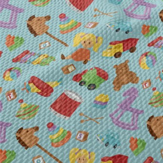 Cute Children&#39;s Toy Graphi Birdseye Piqué