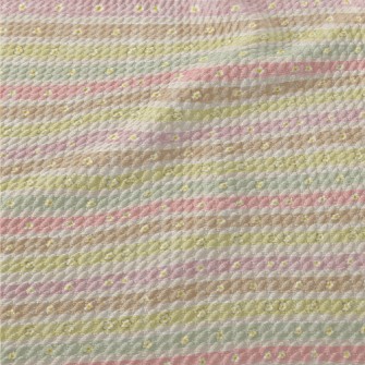 Stripes With Cute Little Flowe Birdseye Piqué