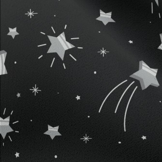 Shining Silver Stars Chiffon