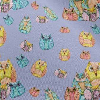 Strange Hand Drawn Owl Chiffon