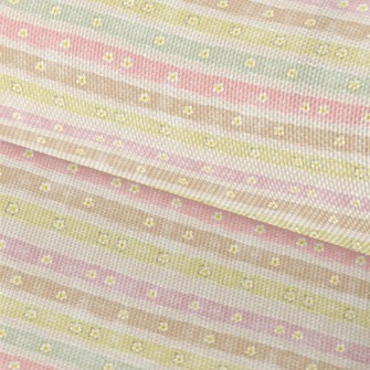 Stripes With Cute Little Flowe Waterproof Oxford