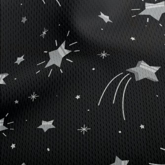 Shining Silver Stars Athletic Mesh Flat Back