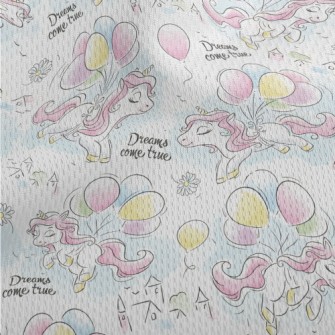 Beautiful Cartoon Rainbow Pony Athletic Mesh Flat Back