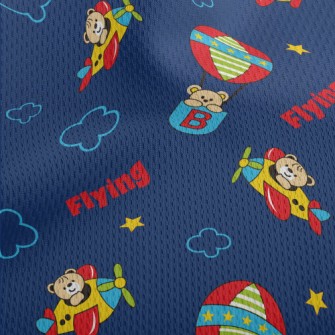 Children's Cute Hot Air Ba Athletic Mesh Flat Back