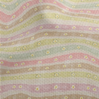 Stripes With Cute Little Flowe Athletic Mesh Flat Back