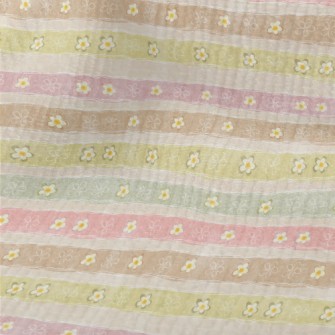 Stripes With Cute Little Flowe Terry
