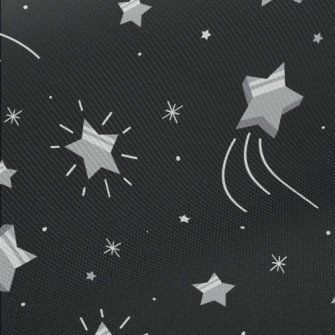 Shining Silver Stars Twill