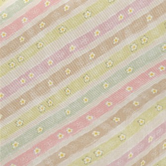 Stripes With Cute Little Flowe Twill