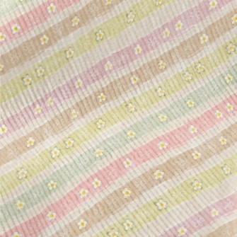 Stripes With Cute Little Flowe Standard Corduroy