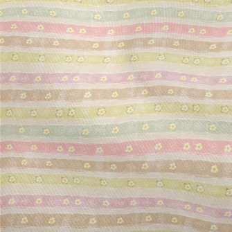 Stripes With Cute Little Flowe Dobby
