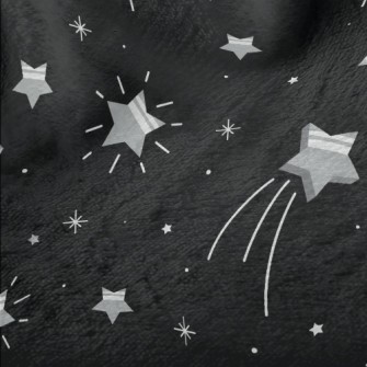 Shining Silver Stars Minky