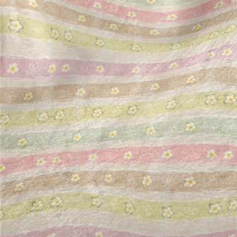 Stripes With Cute Little Flowe Minky