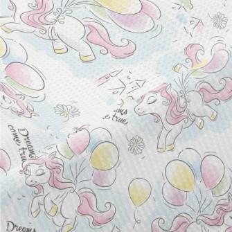 Beautiful Cartoon Rainbow Pony Piqué