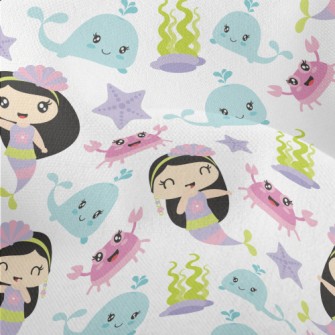 Mermaids At Sea World Lightweight Performance Linen
