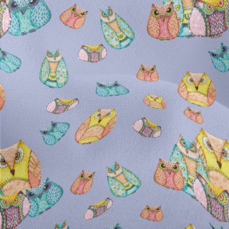 Strange Hand Drawn Owl Lightweight Performance Linen
