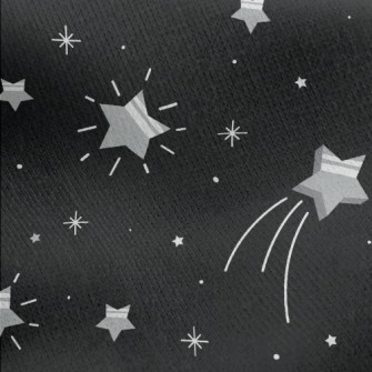 Shining Silver Stars Jersey Backed Fleece