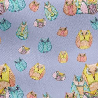Strange Hand Drawn Owl Jersey Backed Fleece