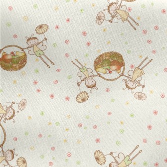 Small Hand-painted Dots And Fa Jersey Backed Fleece