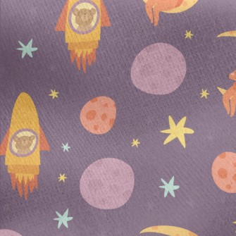 Rocket Flying Into Space Jersey Backed Fleece