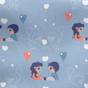 Cute Sweet Couple Jersey Backed Fleece