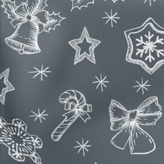 Simple Lines Of Christmas Item Lightweight Cotton Poplin
