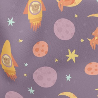 Rocket Flying Into Space Lightweight Cotton Poplin