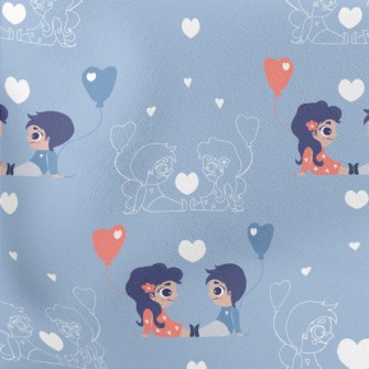 Cute Sweet Couple Lightweight Cotton Poplin